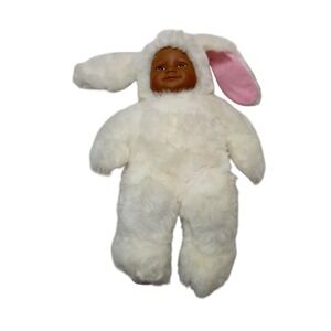 Vintage UNIMAX Toys 15in Baby Doll White Bunny Costume Soft Body Plush‎ Easter